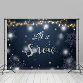 Lofaris Let It Snow Glitter And Black Night Winter Backdrop